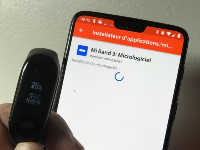 La mise à jour en francais de mon Mi BAND 3
