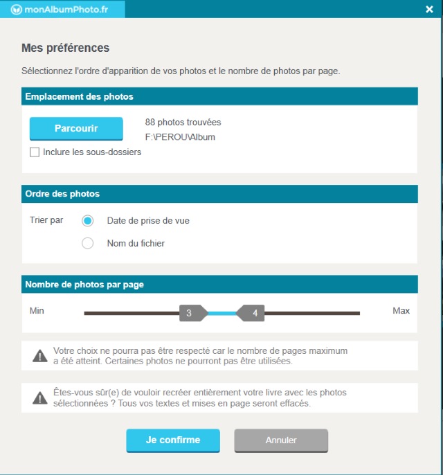 Le chargement automatique des photos