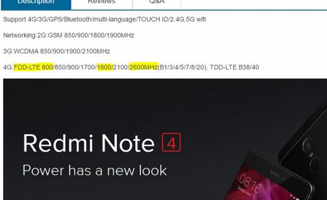 Le Xiaomi Redmi Note 4 global propose 3 bandes compatibles, parfait pour tous