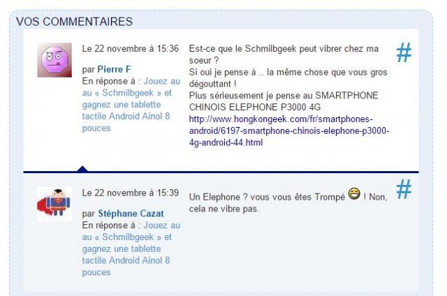 Un exemple de message
