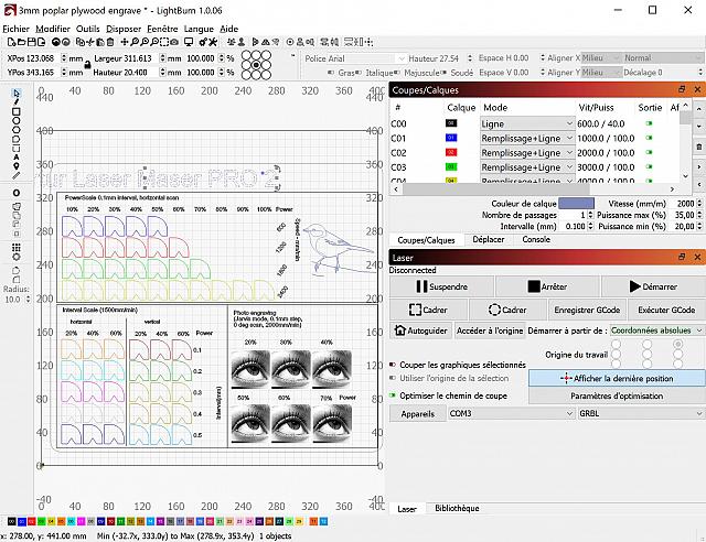 Lightburn est un logiciel commercial qui permet composition et gravure