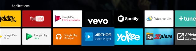 Quelques applications Android TV