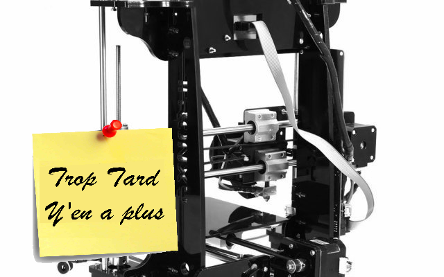 Imprimante 3D DIY, mieux que les soldes, 123€ livraison (...)