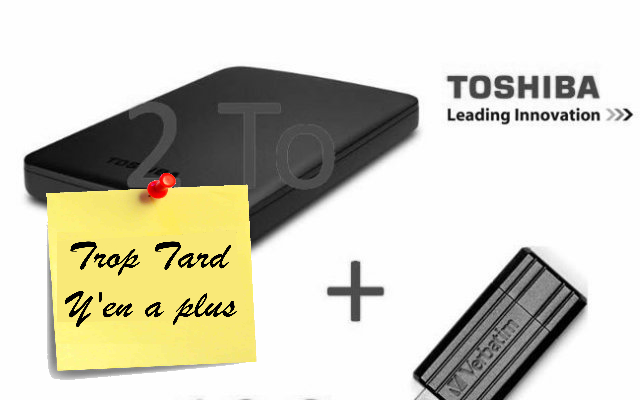 Disque Dur 2.5" 2To Toshiba Canvio USB3 et clé USB (...)