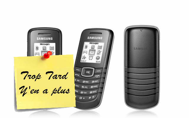 Un Téléphone portable Samsung E1080 à 11.90 €