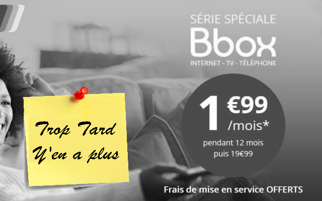 BBOX ADSL à 1€99 par mois pendant 1 an (+3€ la box)