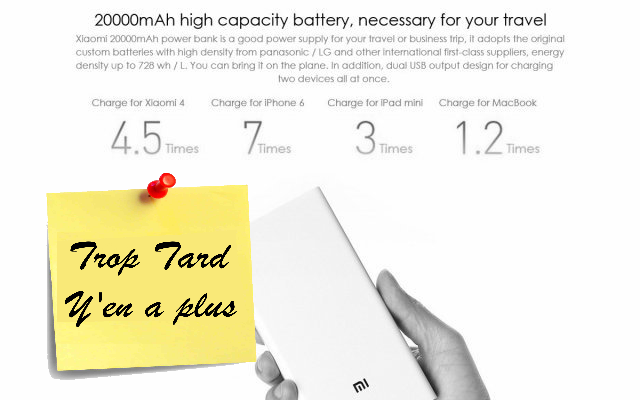 Batterie Externe Xiaomi Mi 20000mAh Power Bank charge (...)