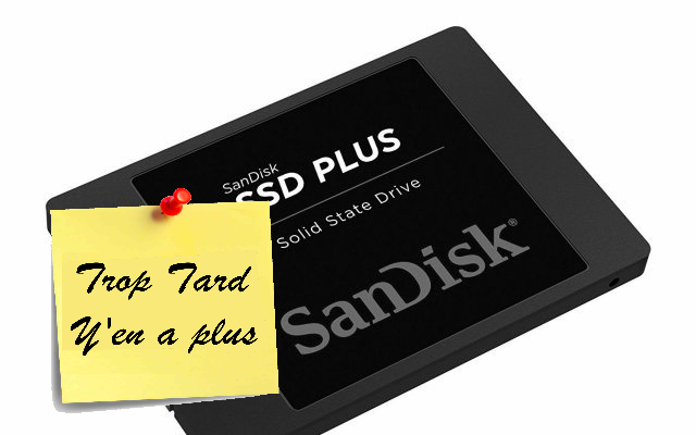 Disque SSD 480GO SanDisk SSD Plus 129€ @ Amazon
