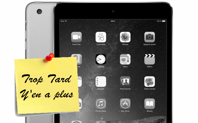 Apple iPad mini 3 gris sidéral 16Go à 299€90 (-25%) pour (...)