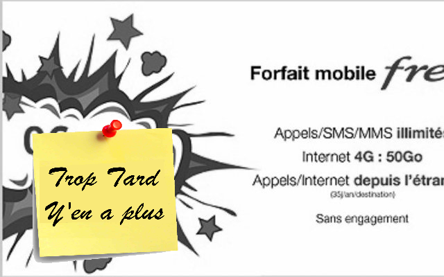 Forfait mobile Free illimité 50Go 4G gratuit pendant 6 (...)