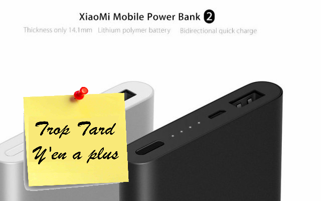 Batterie externe Xiaomi 10000mAh ultra fine à 14€23