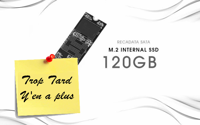 Disque SSD M.2 2280 120GB RECADATA SATA à 39€50