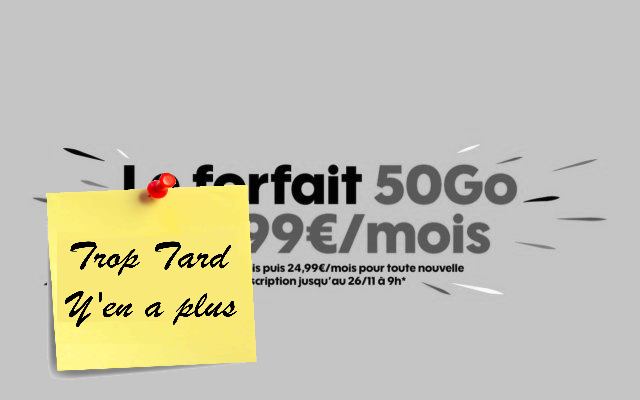 Forfait Sosh illimité 50GO en France, 5GO Europe à 9€99 (...)