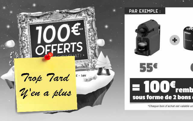 100€ offerts dès 100€ d'achat chez Cdiscount (2 bons (...)