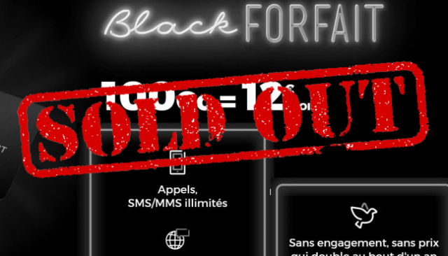 Black Forfait RED, 100 GO sans engagement et à vie à 12€ (...)