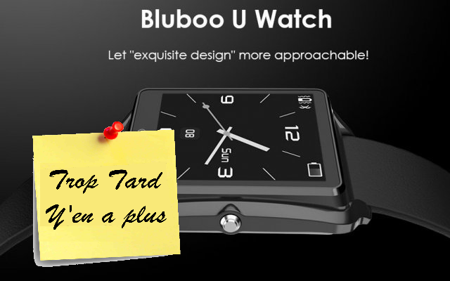 La Bluboo U watch SmartWatch à moins de 23€