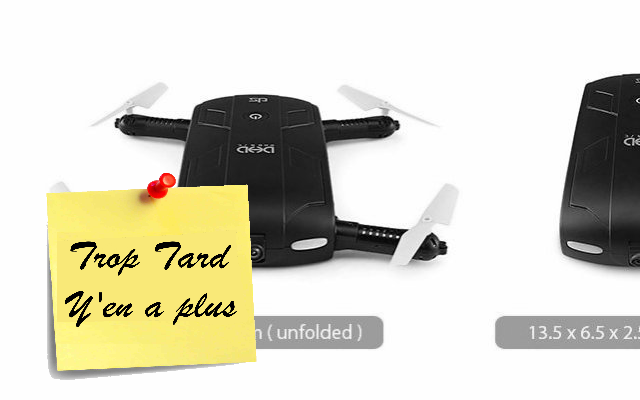 Mini Drone DHD D5 , pliable, wifi avec caméra pour 17€67 (...)