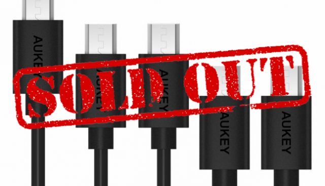 Pack 5 câbles micro-usb Aukey 2€99 @ Amazon