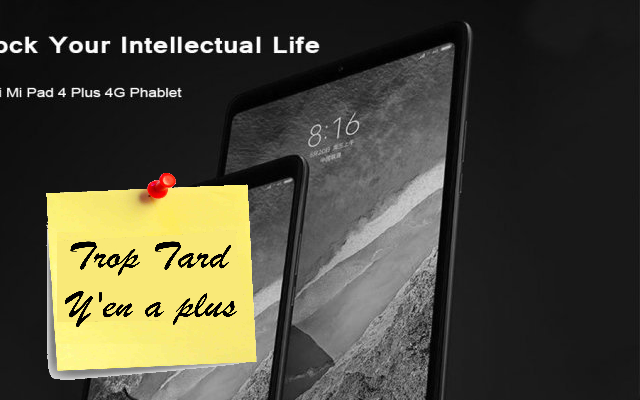 Tablette 10 Pouces Xiaomi MI PAD 4 PLUS version 4G, (...)