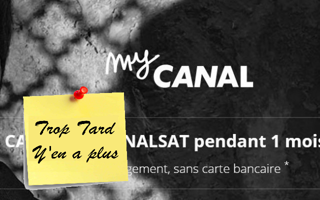 Mycanal de Canal + offert 1 mois sans engagement