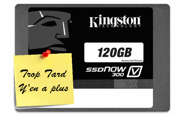 Disque SSD Kingston SSDNow V300 120GO 59€90 en vente (...)