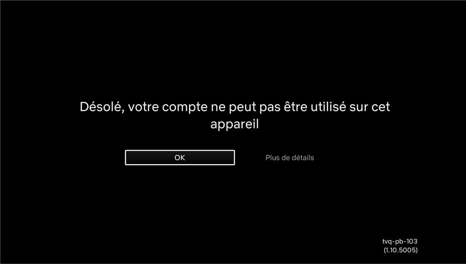 Pas de NETFLIX pour moi