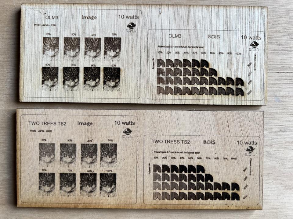 Un peu de trace de fumée en gravure sans air assist