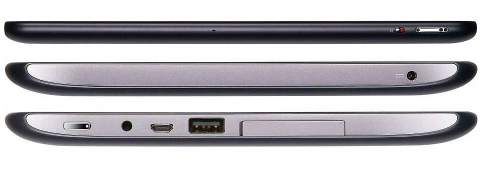 A200 Acer. Arrière incurvé et connectique classique