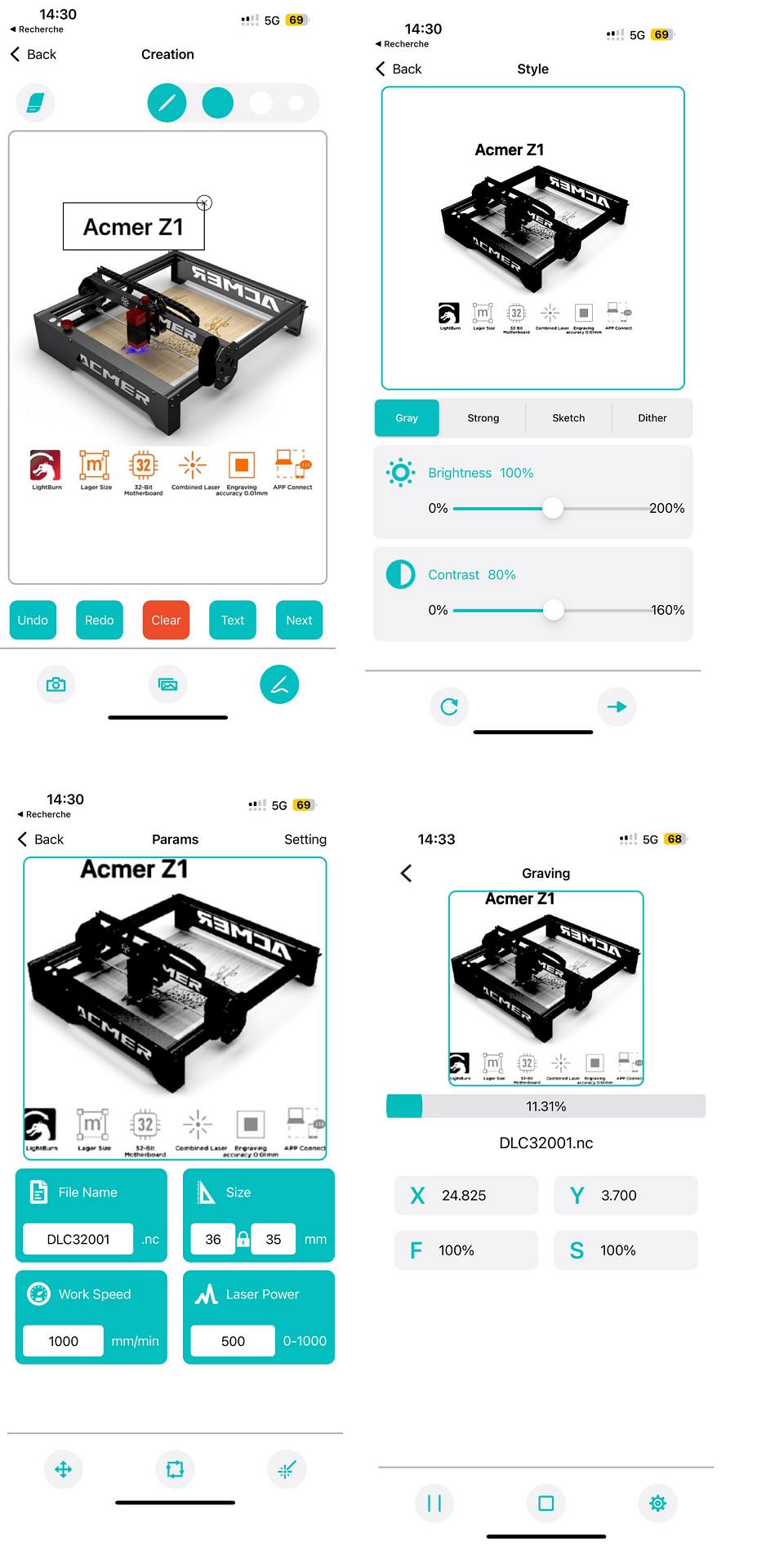 L'application mobile MKSLASER