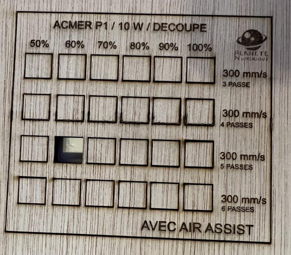 Découpe avec Air Assist.... Pas terrible