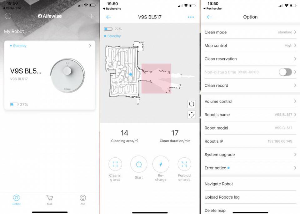 L'application mobile du Alfawise V9S BL517