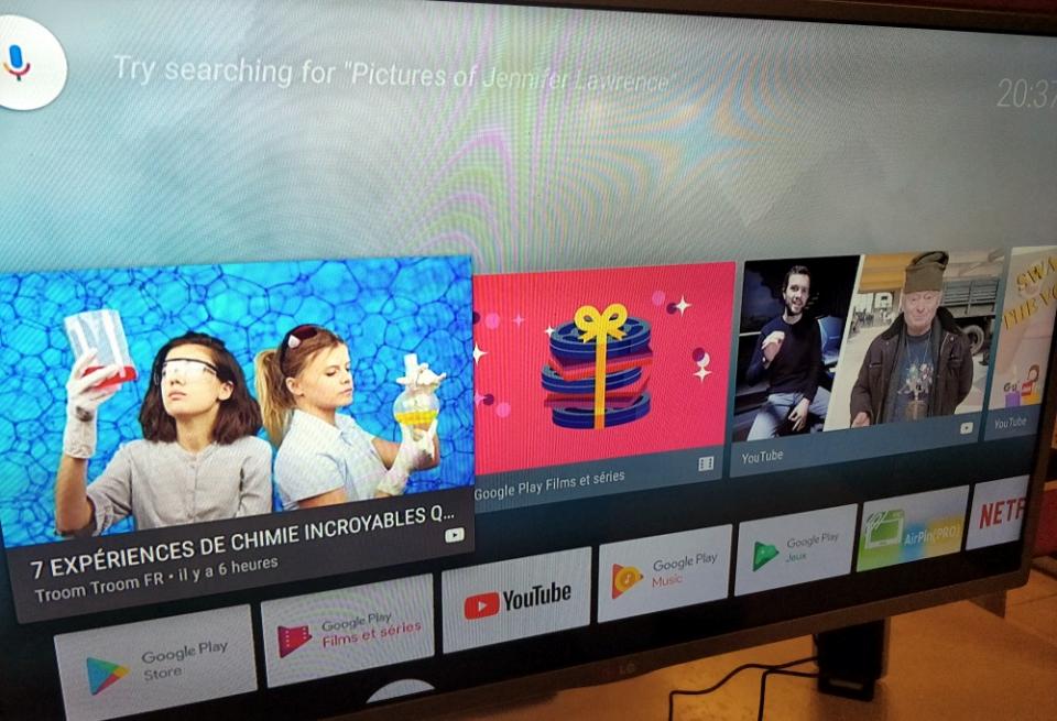 Le bureau, lanceur d'application Android TV