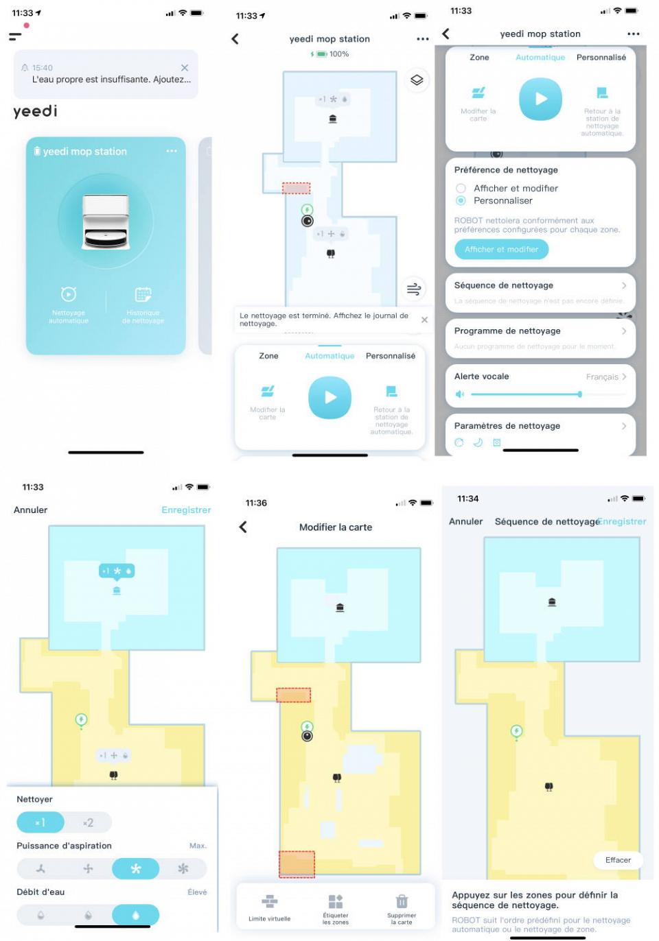 L'application Yeedi n'est pas encore complète en matière de gestion de cartes