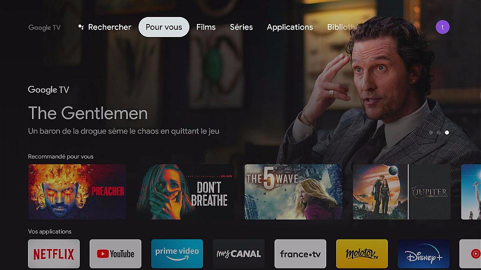 La nouvelle interface Google TV