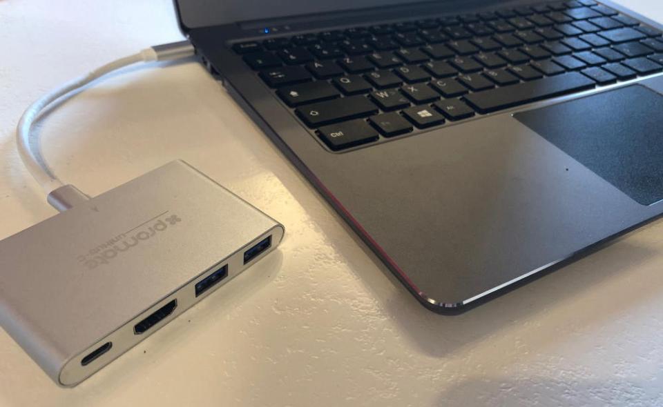 Utilisé ici avec un adaptateur USB-C