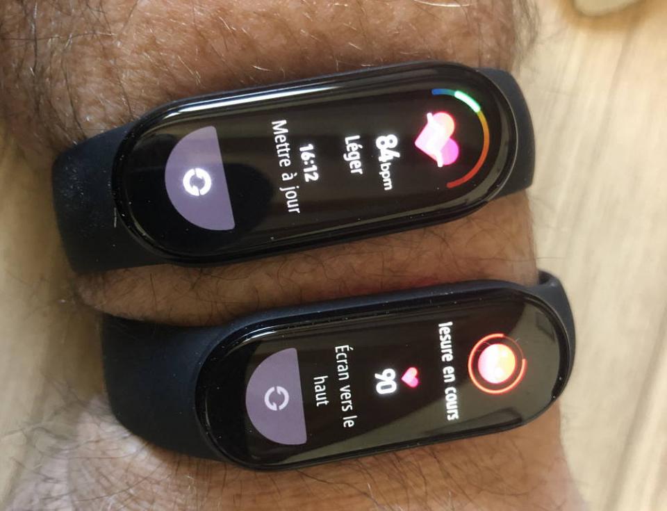 Mes deux MI BAND 6 en mesure cardiaque et SPO²