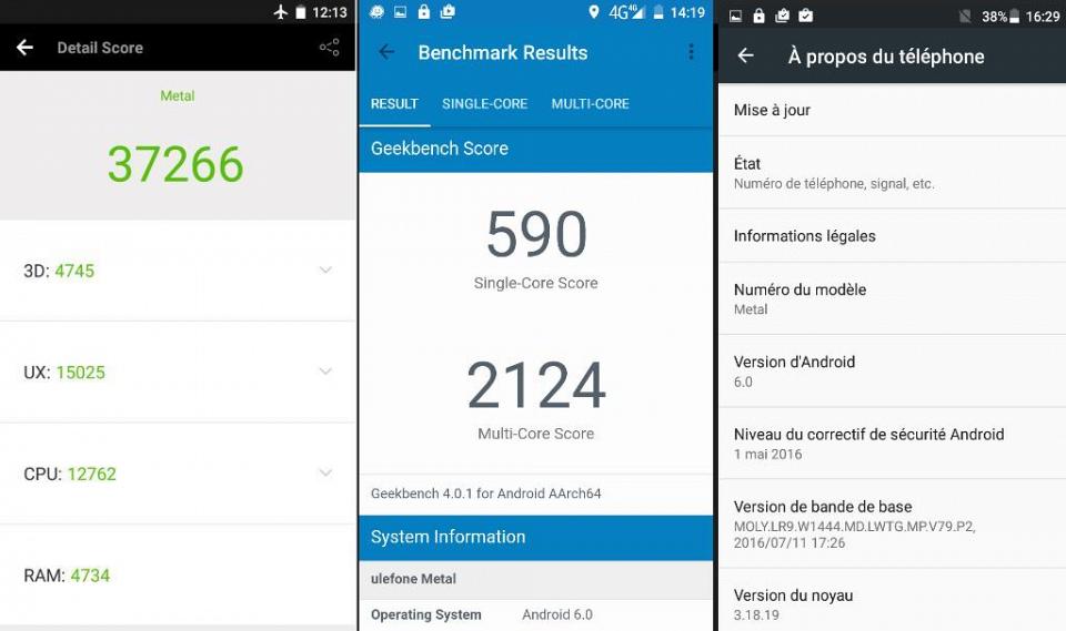 Une performance habituelle pour un 8 cœurs Mediatek