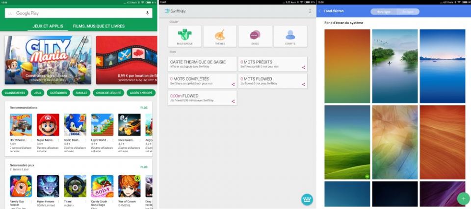 Playstore, Swiftkey et la gestion des fonds d'écran