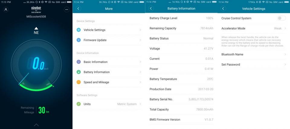 L'application Ninebot gére la trottinette Xiaomi parfaitement