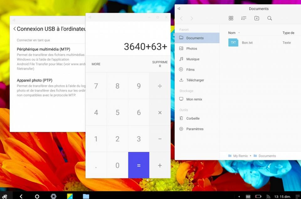 Remix OS est multitâche avec gestion d'applications en mode fenétré