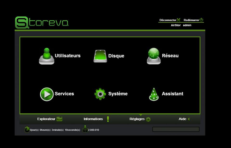 Storeva X-Air interface administration