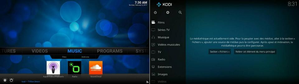 Kodi 16 préinstallé, Kodi 17 pleinement compatible