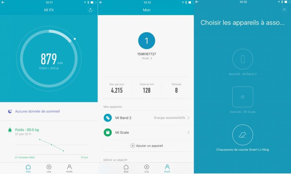 L'application MIFIT pour piloter son bracelet MIBAND 2