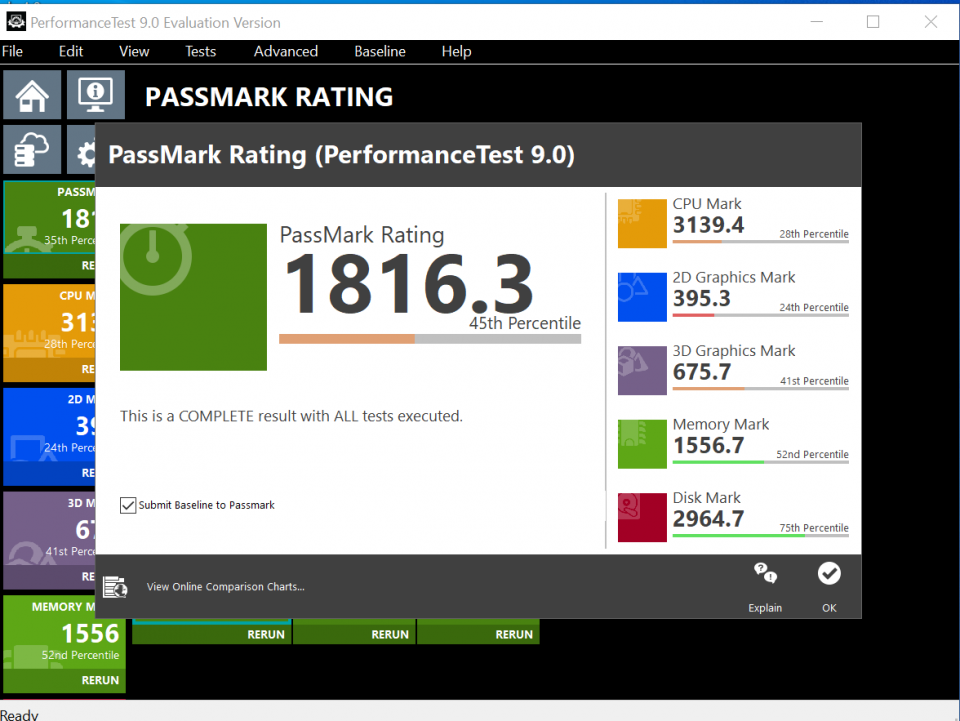 Mon Benchmark habituel Passmark