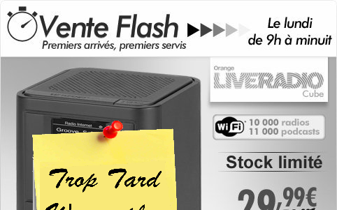 Vente flash Radio Internet Liveradio Cube 33€89 livré (...)