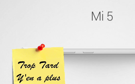 Smartphone Xiaomi MI5 à 177€99, 3GO/64GO, Snapdragon 820 (...)