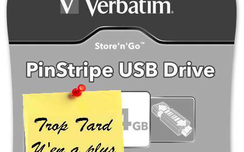Clé USB Verbatim PinStripe 64Go noir 14€95 livrée
