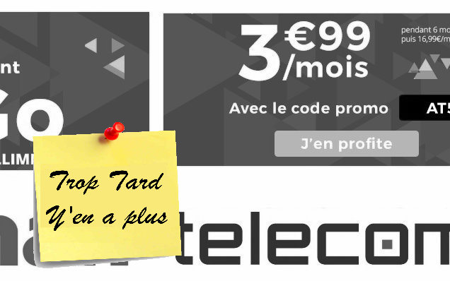 Forfait smartphone 4G 10Go Auchan Telecom à 6,99€ à (...)