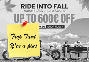 Deal expiré Black Friday Buybestgear, des vélos électriques Fat Bike (...)