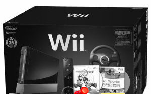 Console Wii Noire (inclus Wii Sports et Mario Kart + (...)